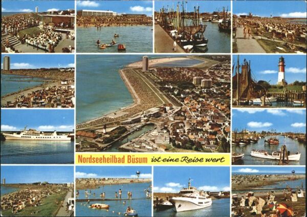 Buesum Nordseebad Konzertpavillon Strand Fährschiff Stran