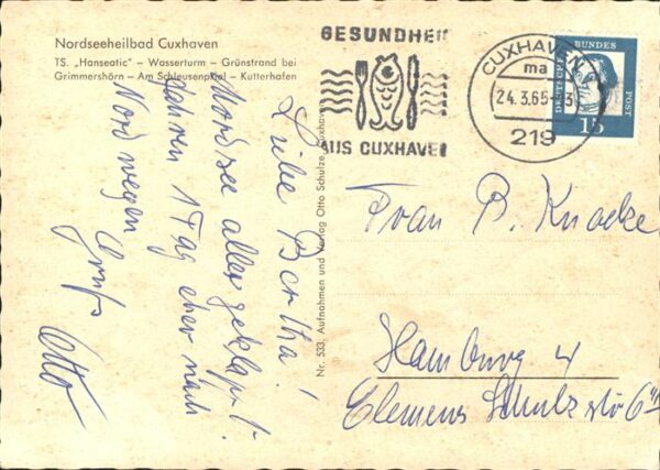 Cuxhaven Nordseebad Kreuzfahrtschiff Hanseatic Wasserturm G – Bild 2