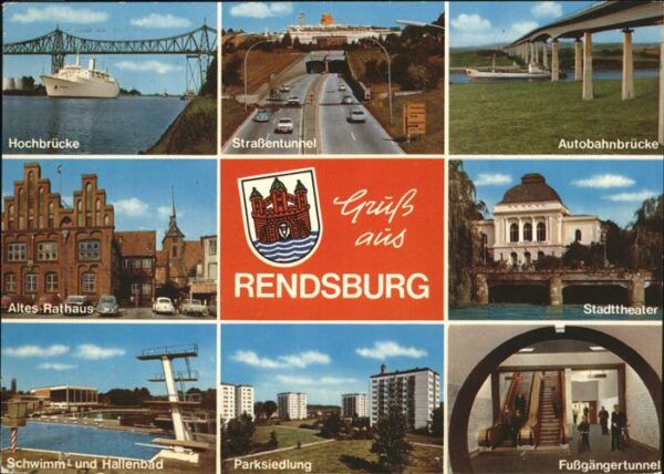 Rendsburg Hochbrücke Passagierschiff Rathaus Schw