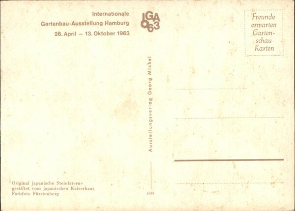 Hamburg Internationale Gartenbau Ausstellung Or – Bild 2