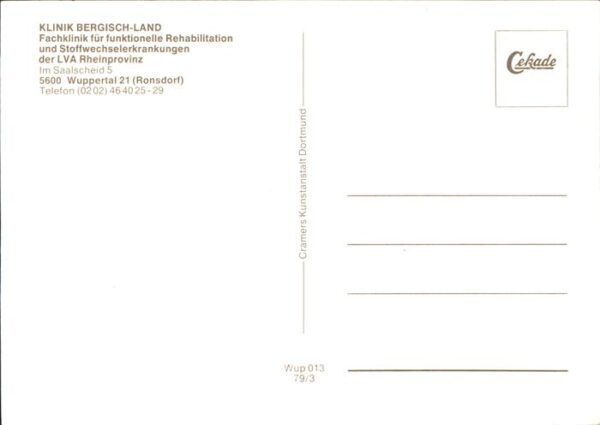 Ronsdorf Klinik Bergisch Land Rehabilitation LVA – Bild 2