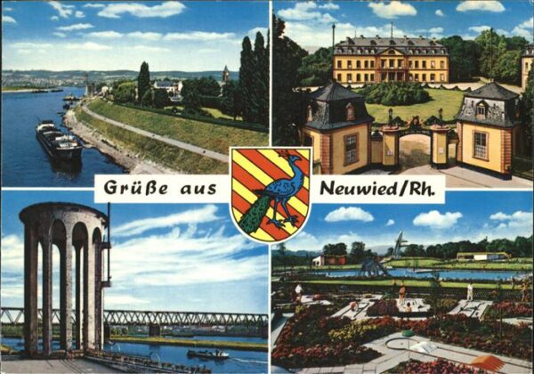 Neuwied Rhein Partie am Rhein Kahn Binnenschifffahrt