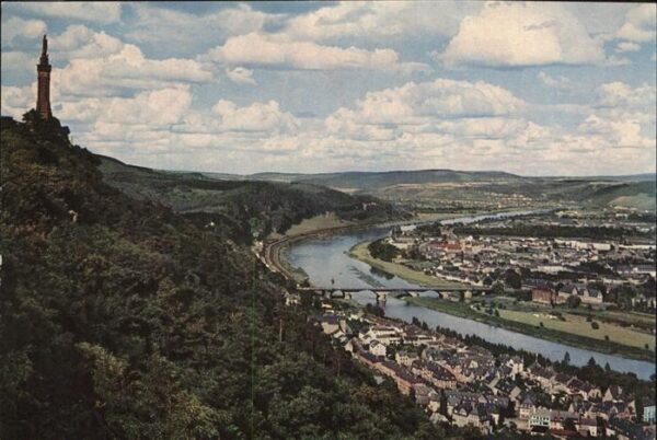 Trier Mariensäule Blick auf die Stadt Mosel B