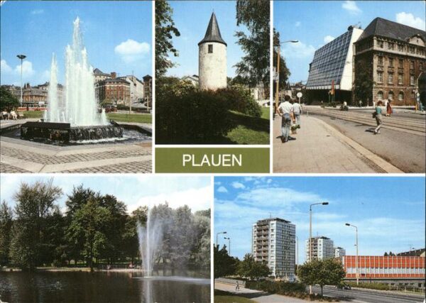 Plauen Vogtland Rathaus u.Nonnentuirm