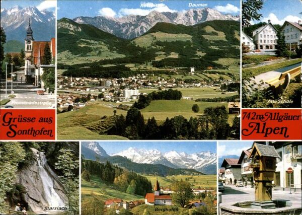 Sonthofen Oberallgaeu mit Alte Schule u.Promenadestrasse