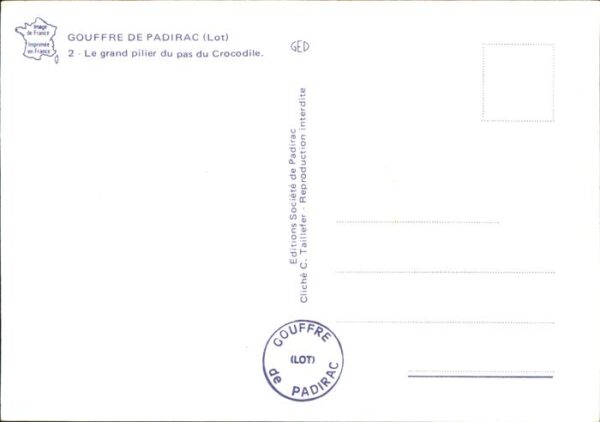 Hoehlen Caves Grottes Gouffre de Padirac grand pilier du pas – Bild 2