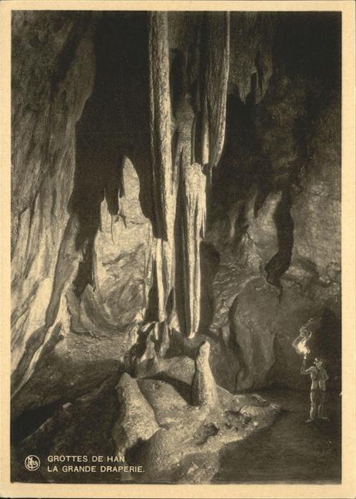 Hoehlen Caves Grottes Grottes de Han La Grande Draperie