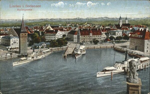 Lindau Bodensee Hafeneinfahrt Dampfer Bayrischer L?we A