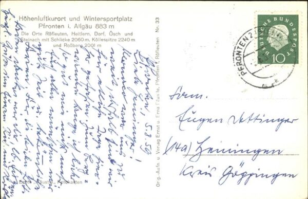 Pfronten Panorama mit Röfleuten Heitlern Dorf Ös – Bild 2