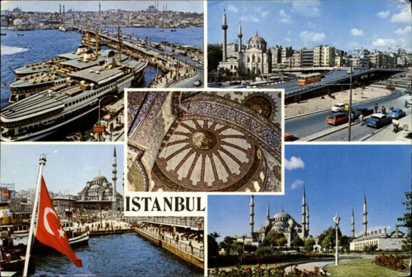 Istanbul Constantinopel Galata Köprüsü Aksaray Gecidi Yeni Cami