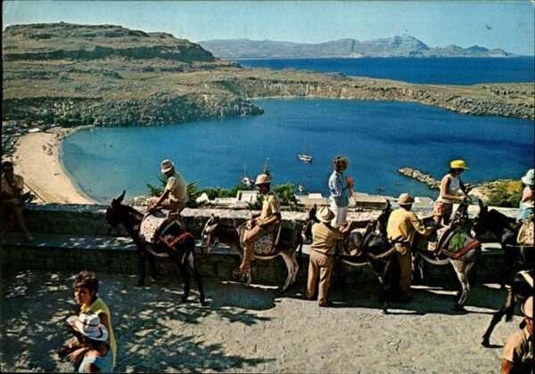 Lindos Lindo Panorama Terrasse Strand Bucht