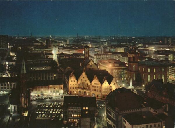 Frankfurt Main Blick auf die Stadt bei Nacht