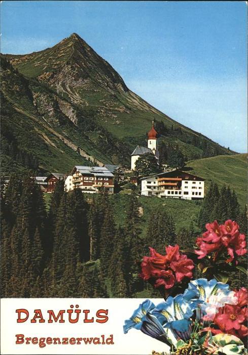 Damuels Vorarlberg Ortsansicht mit Kirche Damülser Horn Br
