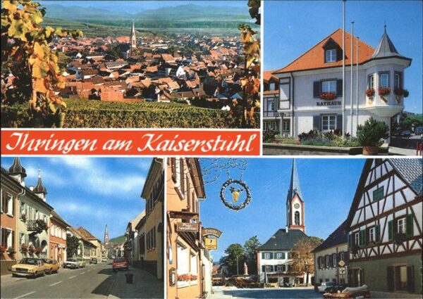 Ihringen Panorama im Herbst Rathaus Ortsstrasse