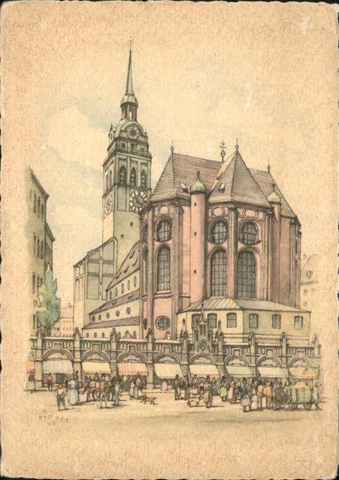 Muenchen Stadtpfarrkirche St. Peter Künstlerkart