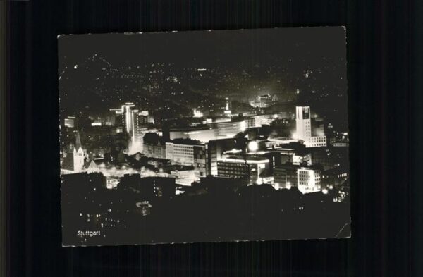 Stuttgart Blick über die Stadt bei Nacht