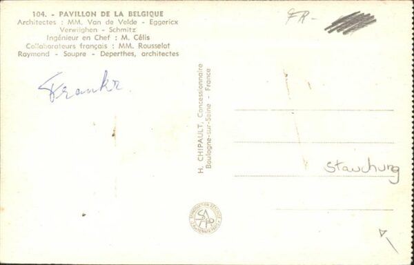 Exposition Internationale Paris 1937 Pavillon de la Belgique – Bild 2
