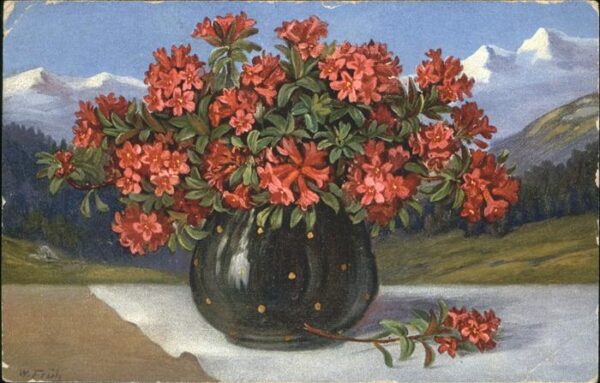 Blumen Künstlerkarte W. Früh