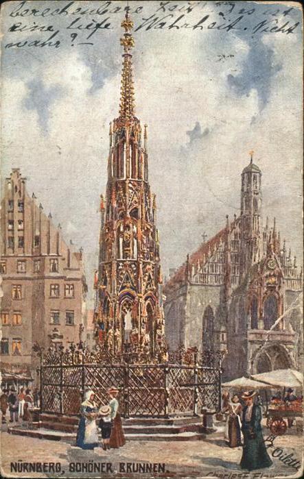 Verlag Tucks Oilette Nr. 611 B Nürnberg Schöner Brunnen