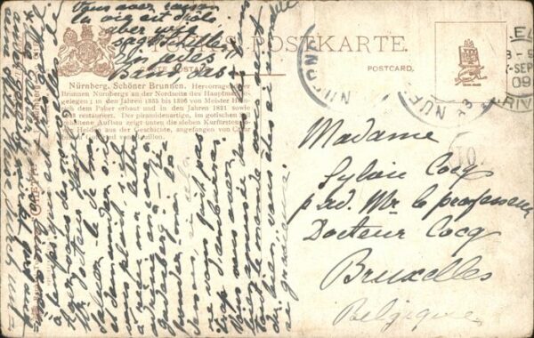 Verlag Tucks Oilette Nr. 611 B Nürnberg Schöner Brunnen – Bild 2