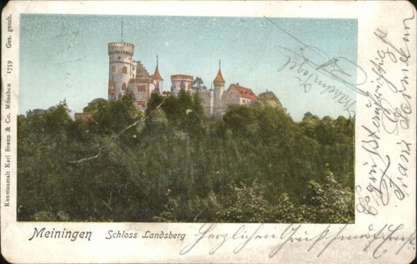 Goldfensterkarte Nr. 1759 Meiningen Schloss Landsberg