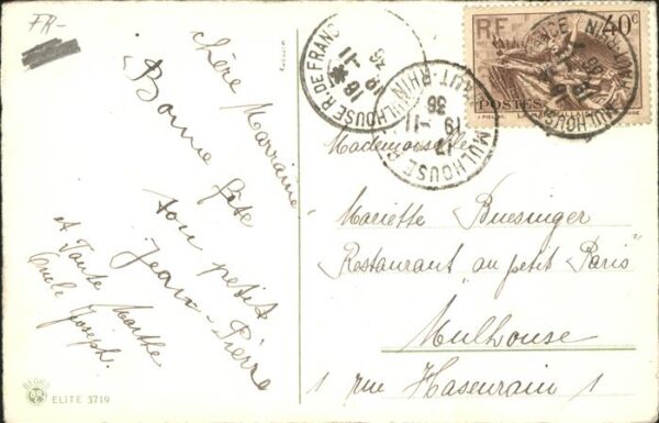 Glueckwunsch Bonne Fete Kind Hufeisen Herz Kleeblatt – Bild 2