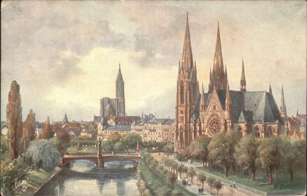 Verlag Tucks Oilette Nr. 2008 Straßburg Garnisonkirche Münster