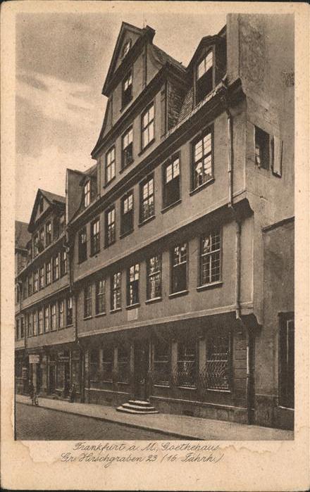 Goethe Johann Wolfgang von Frankfurt am Main Gr. Hirschgraben 23