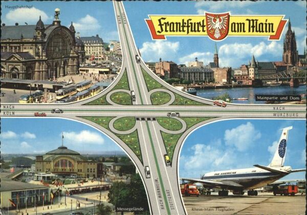 Autobahn Frankfurt am Main Flugzeug Strassenbahn