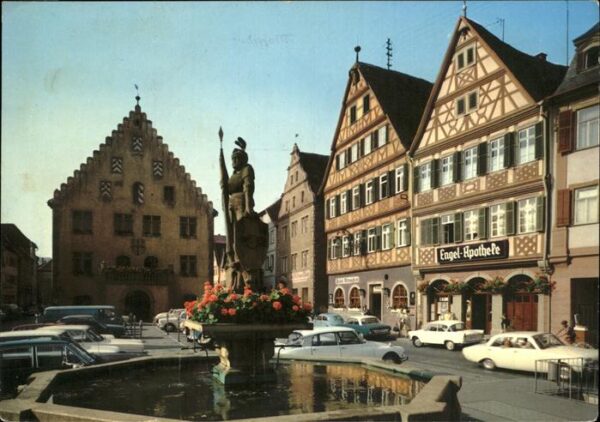 Bad Mergentheim Marktplatz mit diov.Autos