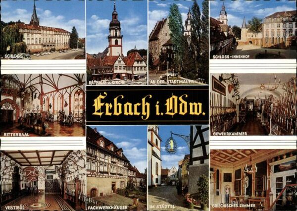 Erbach Odenwald Rathaus u.Kirche