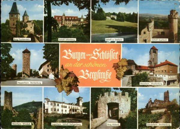Weinheim Bergstrasse mit div.Burgen u.Schlössern