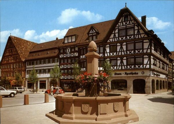 Tauberbischofsheim Marktplatz mit Brunnen