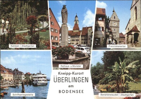 Ueberlingen Bodensee Franziskanertor u.Schiffsanlegestelle