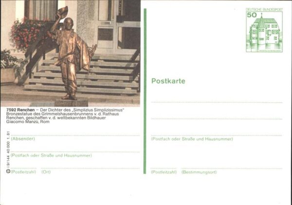 Renchen Bronzestatue vor dem Rathaus
