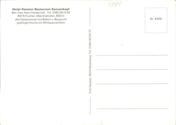 Oberthalhofen Allgaeu Hotel-Pension-Restaurant-Sonnenkopf – Bild 2