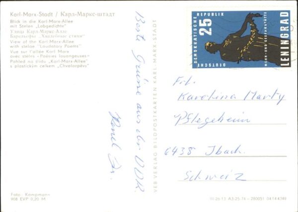 Karl-Marx-Stadt Blick in die Karl-Marx-Allee – Bild 2