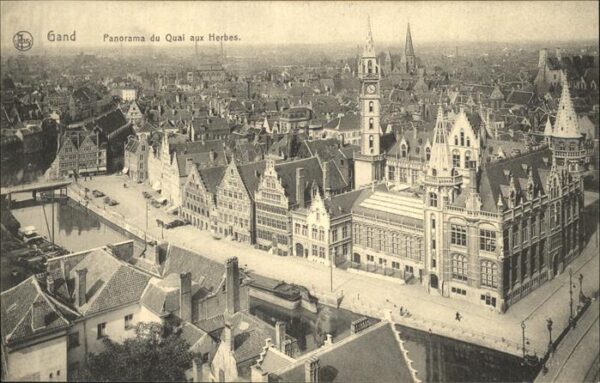 Gand Belgien Panorama du Quai aux Herbes
