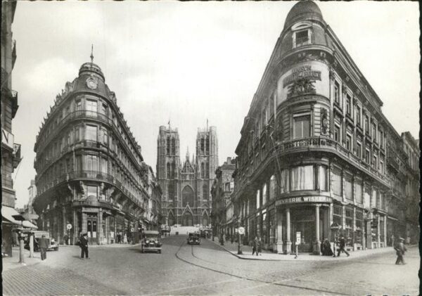 Bruessel Bruxelles La rue er L_Eglise Sainte-Gudule