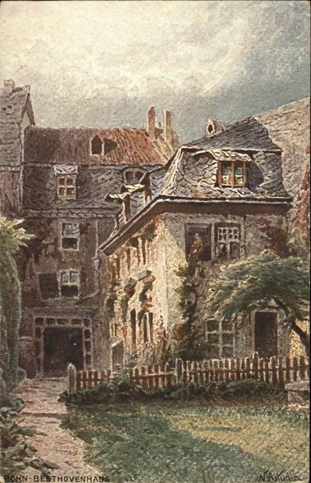Bonn Rhein Beethovenhaus Künstlerkarte