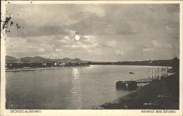 Bonn Rhein Rhein am Abend