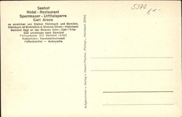 Gemuend Eifel Urfttalsperre Sperrmauer Seehof Hotel R – Bild 2