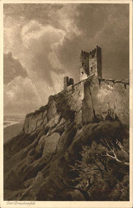 Koenigswinter Drachenfels Künstlerkarte