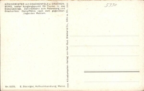 Koenigswinter Drachenfels Rhein Künstlerkarte – Bild 2