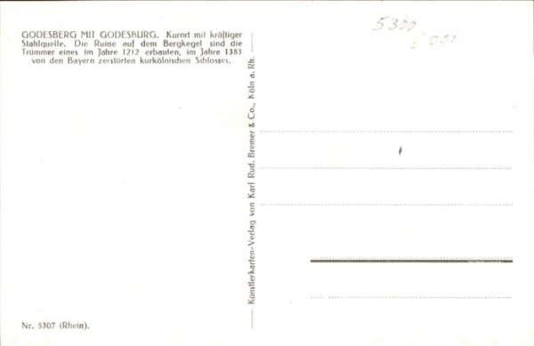 Bad Godesberg Godesburg Künstlerkarte – Bild 2