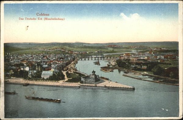 Coblenz Koblenz Deutsches Eck Moselmündung Schiffe