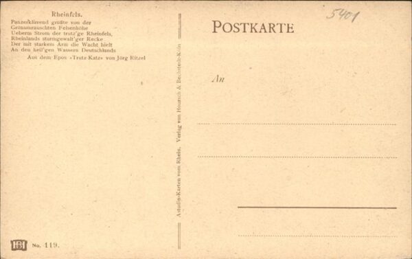 St Goar Burg Rheinfels Schiffe Künstlerkarte – Bild 2