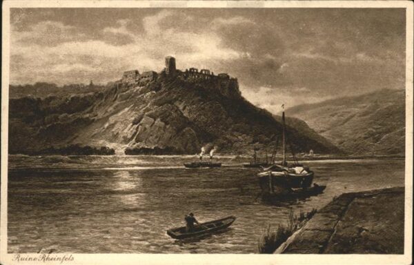 St Goar Burgruine Rheinfels Schiffe