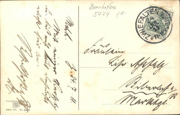 Kamp-Bornhofen Rheinpanorama Künstlerkarte Schiff – Bild 2