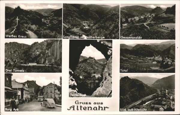Altenahr Burg Are weisses Kreuz Tunnel Teufelslo